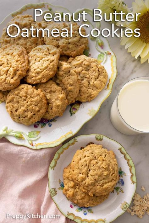 Peanut Butter Oatmeal Drop Cookies, Oat Meal Peanut Butter Cookies, Peanut Butter Chip Oatmeal Cookies, Peanut Butter Cookies With Oatmeal, Oatmeal Peanut Butter Recipes, Peanut Butter Oatmeal Cookies Recipes, Peanut Butter Oatmeal Cookies Healthy, Easy Peanut Butter Oatmeal Cookies, Peanut Butter And Oatmeal Cookies