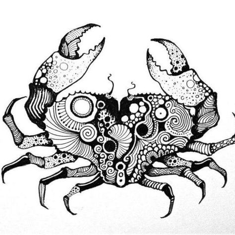 Crab Cartoon, Crab Illustration, Portland Tattoo, Hamsa Art, Crab Tattoo, Horoscope Tattoos, Crab Art, Zodiac Tattoo, Simple Cartoon