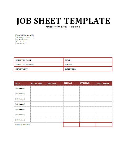 A job sheet template is a form of document that contains the information related to the job in a specialized manner. google_ad_client = “ca-pub-2860596888031190”; google_ad_slot = &#822… Questionnaire Template, Employment Application, Employee Development, Job Application Form, Survey Questions, Spending Tracker, Small Business Organization, Monthly Budget Template, Schedule Templates