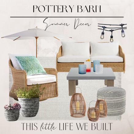 Pottery barn summer decor / pottery barn outdoor furniture / patio decor / patio furniture / patio lighting / outdoor area rug / patio entertaining Follow my shop @thislittlelifewebuilt on the @shop.LTK app to shop this post and get my exclusive app-only content! #liketkit #LTKSeasonal #LTKhome #LTKstyletip @shop.ltk https://liketk.it/4ayar Outdoor Area Rugs Patio, Pottery Barn Outdoor Furniture, Pottery Barn Outdoor, Patio Entertaining, Outdoor Furniture Patio, Decor Pottery, Lighting Outdoor, Patio Lighting, Decorative Pottery