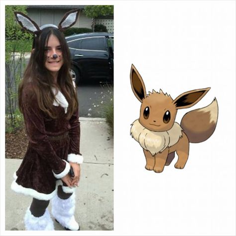 DIY Eevee costume! Eevee Face Paint, Evie Costume, Pokemon Halloween Costume, Pokemon Halloween, Pokemon Diy, Pokemon Eevee, Diy Cans, Halloween 2019, Cool Halloween Costumes