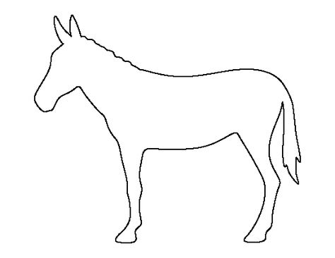 Mule pattern. Use the printable outline for crafts, creating stencils, scrapbooking, and more. Free PDF template to download and print at http://patternuniverse.com/download/mule-pattern/ Safari Animals Preschool, Free Flower Clipart, Mules Animal, Printable Outline, Mule Silhouette, Coloring Crafts, Western Quilts, Farm Animal Coloring Pages, Animal Stencil