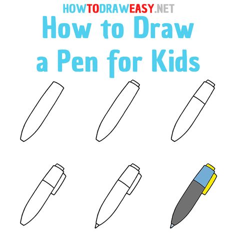 How to Draw a Pen Step by Step #Pen #PenDrawing #EasyPenDrawing #PenDrawings #EasyDrawings #HowtoDrawaPen #HowtoDrawaPenEasy #EasyPenDrawing #PenDrawingTutorial #Painting Things To Draw In Pen, Pen Easy Drawing, Pen Drawings Easy, Pen Drawing Easy, Pen Drawing Simple, Easy Pen Drawing, Draw Objects, Art Steps, Drawing With Pen