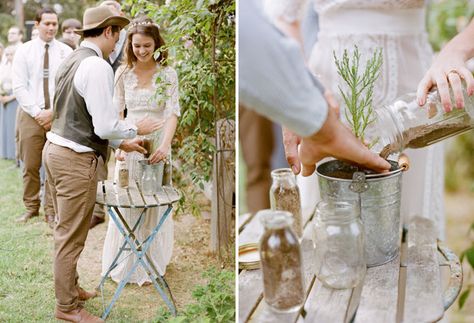 Tree Installation Wedding, Plant A Tree Wedding Ceremony, Wedding Ceremony Ideas Unity Unique Tree Planting, Larmer Tree Wedding, Wedding Tree Planting Ceremony, Vintage Barn Wedding, Boho Bridal Dress, Informal Weddings, Avocado Tree