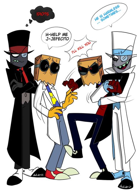 'Sometimes' Black Hat And Dr Flug, Villainous Black Hat X Dr Flug, Dr Flug X Black Hat, Black Hat X Flug, Black Hat Villainous, N X V, Black Hat X Dr Flug, Dr Flug, Cartoon Ships