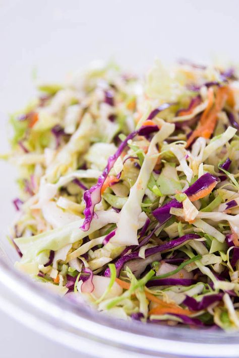 No-Mayo coleslaw No Mayo Coleslaw, Coleslaw Dressing, Pbs Food, Resep Salad, Cole Slaw, Slaw Recipes, Coleslaw Recipe, Lemon Recipes, Dressing Recipe