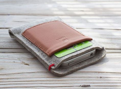 Puurco iPhone Wallet Case — Devices and Cases -- Better Living Through Design Pochette Portable, Iphone Sleeve, Bag Pocket, Crafts Beautiful, Leather Projects, Iphone Wallet Case, Iphone Wallet, Wallet Men, Leather Craft