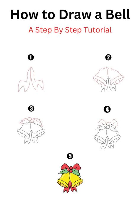 How to Draw a Bell Bell Drawing, Draw Christmas, Cool Drawing Ideas, Cool Drawing, Step By Step Guide, Jingle Bells, Step Guide, Cool Drawings, My Board