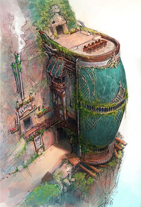 Inn Design, Fantasy Inn, Concept Art World, Fantasy Concept, Rpg Map, Arte Robot, Fantasy City, Fantasy Setting, Fantasy Places