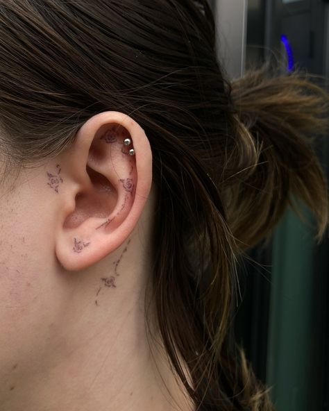 Special for @its.oviler 🥀 Ear tattoos // 200 per 1 // 350 per 2 😘 Swipe right to see healed #handpoke #stickandpoke #eartattoo #yyctattoo #calgarytattoo Ear Tattoos, Handpoke Tattoo, Hand Poke, Stick And Poke, Swipe Right, August 12, Ear Tattoo, Calgary, Healing