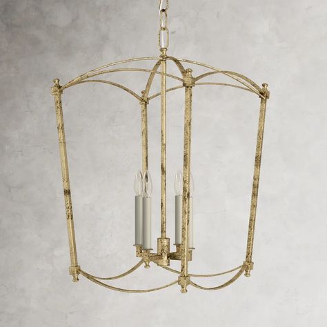 Brockton 4 - Light Lantern Geometric Chandelier & Reviews | Birch Lane Foyer Lights, Foyer Light, Farmhouse Chandeliers, Cottage Lighting, Classic Chandelier, Decorative Light Bulbs, Chandelier Metal, Lantern Chandelier, Rectangle Chandelier