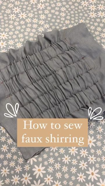 Annie Stafford on Instagram: "Hello sewing friends 🙋🏽‍♀️💕 This reel shows how to make a faux shirring effect, I’ve used this hack many a time as an alternative to shirring as my machine tends to chew my fabric whenever I try to attempt it. The concept is pretty simple, all you do is get your fabric, fold it in half and sew channels along so that you can insert the elastic to create the desired effect. A little note that I ran out of time to get into more detail about is, the elastic, I cut s How To Do Shirring, Sewing Ruffles Tutorial, Sewing Elastic To Fabric, How To Shirring Fabric, How To Make Ruffles With Fabric, Hello Sewing, How To Make Ruffles, Sewing Ruffles, Elastic Shirring