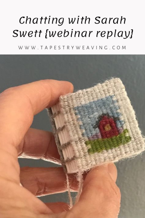 Chatting with Sarah Swett about tapestry weaving. Mini Tapestry Weaving, Contemporary Tapestries, Small Tapestry, Basket Weaving Diy, Spinning Wool, Potholder Patterns, Textiles Techniques, Native Beadwork, Needlework Embroidery