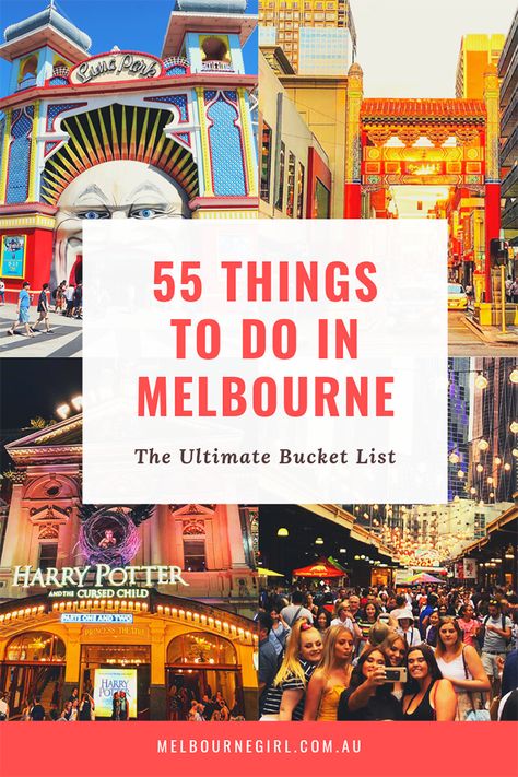 The Ultimate Melbourne Bucket List: 55 things to do - MELBOURNE GIRL Melbourne Bucket List, Melbourne Things To Do, Things To Do In Melbourne Australia, Melbourne Activities, Things To Do In Melbourne, Melbourne Trip, Melbourne Girl, Australia Trip, Melbourne Travel