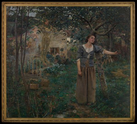 Joan of Arc; Jules Bastien-Lepage; 1879; Oil on canvas; Paintings; Gift of Erwin Davis, 1889; (89.21.1); Gardens,Joan of Arc Joan Of Arc Film, Jules Bastien Lepage, Joan Of Arc Art, Bastien Lepage, Santa Joana D'arc, Christian Canvas Art, St Joan Of Arc, Max Beckmann, Sarah Bernhardt