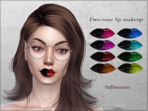 Sims 4 Chapped Lips, Two Toned Lips, Make Up Lips, Sims 4 Cc Hair, Glossy Lips Makeup, Makeup Cc, Sims 4 Anime, Sky Collection, Cream Lipstick