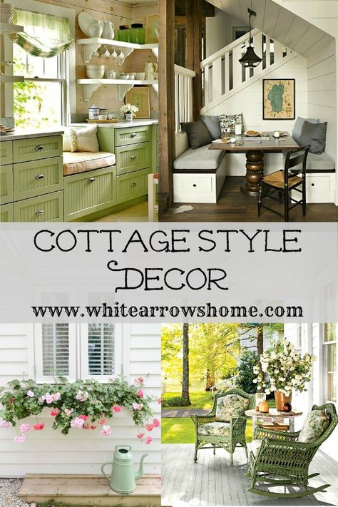 Farmhouse Vs Cottage, Cottage Style Family Room, English Shabby Chic, Coastal Grandmother Decorating Style, English Cottage Style Living Room Decorating Ideas, Cottage Style Bathroom Ideas, English Cottage Home Decor, English Cottage Porch, Grandma Style Decor