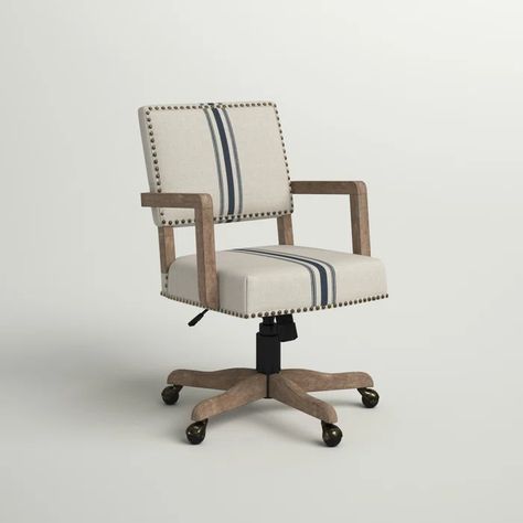 Sand & Stable Bromley Task Chair With Nailhead Trim | Wayfair Upholstered Office Chair, Stables Design, Swivel Office Chair, Home Office Chairs, Task Chair, Office Chairs, Nailhead Trim, Home Office Furniture, Desk Chair