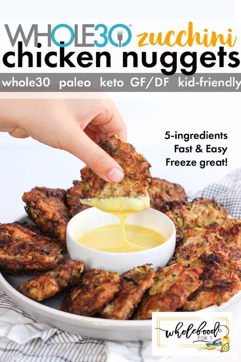 Chicken Zucchini Nuggets - WholeFoodFor7 Wildfit Recipes, Quarantine Routine, Whole30 Chicken, Chicken Zucchini, Work Meals, Elimination Diet, Paleo Snacks, Recipe 30, Paleo Whole 30