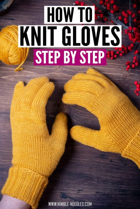 Knitting Gloves Tutorial, Knitting Gloves Pattern, Knit Fingerless Gloves, Glove Pattern, Crochet Gloves Pattern, Handmade Socks, Gloves Pattern, Knit Gloves, Patterns Embroidery