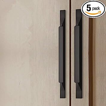 Shozafia Kitchen Cabinet Pulls - Black Cabinet Handles - 5 Pack Long Cabinet Hardware for Drawers Dresser Furniture Pulls (5.04 inches Hole Center - 7.87 inches Length) - - Amazon.com Long Cabinet, Modern Drawer Pulls, Drawer Pulls Kitchen Cabinets, Black Cabinet Handles, Kitchen Cabinet Door Handles, Kitchen Drawer Pulls, Dresser Furniture, Drawer Pulls And Knobs, Black Cabinet