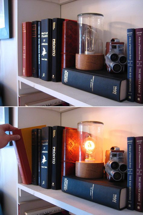 Hidden Passageway Lamp Belongs Here - Yes I know I'm pinning of Imgur... get over it :) Hidden Passageways, Secret Passage, Secret Passages, Secret Passageways, Hidden Rooms, Secret Door, Lamp Switch, Fine Living, Secret Rooms