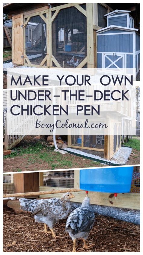 Make your own under-the-deck chicken pen for your backyard chickens Diy Chicken Pen, Mother Clucker, Under Deck, Room Amazon, Outdoors Ideas, Backyard Chicken Coop Plans, Chicken Pen, Diy Chicken Coop Plans, Homesteading Diy