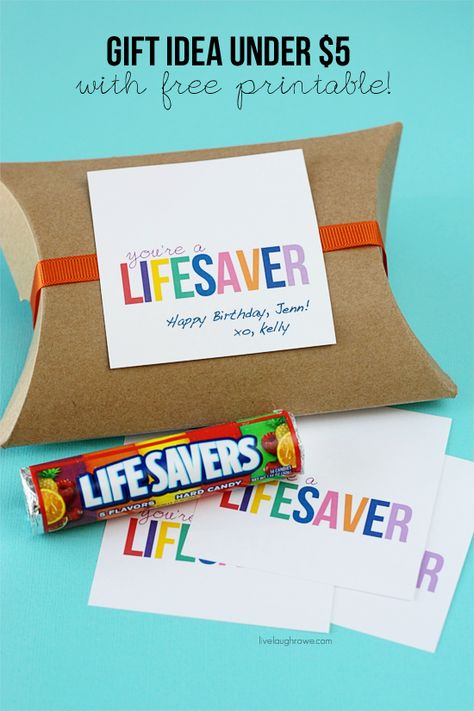 Remind your friend what a lifesaver they are with this gift idea for under $5.  FREE Printable at livelaughrowe.com You Are A Lifesaver Printable Tag Free, Lifesaver Quotes, Lifesavers Candy, Recognition Ideas, Volunteer Recognition, Volunteer Gifts, Appreciation Ideas, Volunteer Appreciation, Staff Appreciation