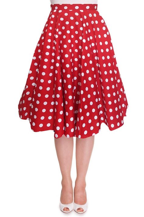 Red Christmas Skirt, Red Polka Dot Skirt, Pinup Skirt, Rockabilly Skirt, 70s Fashion Dresses, Bridesmaid Skirts, Christmas Skirt, Retro Skirt, Rockabilly Outfits