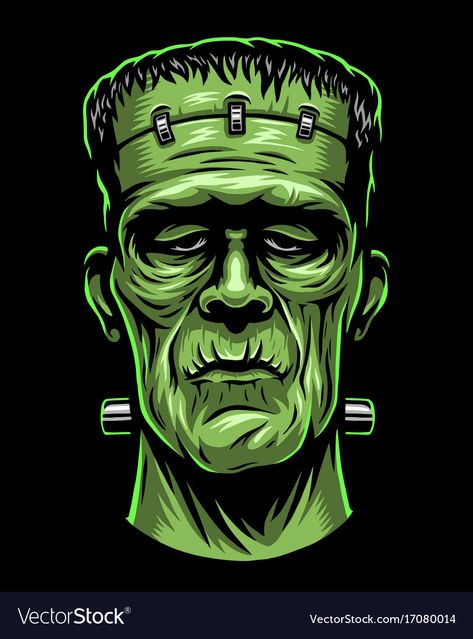 Zombie Vector, Zombie Drawings, Funny Cartoon Faces, Frankenstein Art, Background Halloween, Cartoon Monsters, Color Illustration, Classic Monsters, Halloween Poster