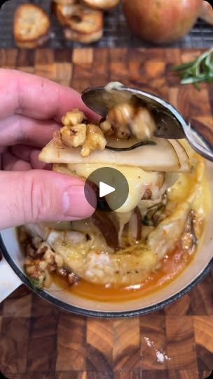 24K views · 5.1K reactions | This Truffle Honey Baked Brie is such a vibe!🙃 It’s sweet, salty, and simply irresistible! 

And the best part is your how your kitchen is going to smell like truffles all day!🫠

Make sure to save the recipe, and share this with someone you would smash this deliciousness with!🤤

🍯 Truffle Honey Baked Brie with Pears & Walnuts 🍯 

1 Truffle Brie
1 Pear 
1/2 cup Walnuts
Pinch of Rosemary and Thyme
Spoonful of Honeycomb
1 French Baguette

Place brie in a baking dish. Score the top of the brie and layer on sliced pears, walnuts, herbs, and a big spoonful of honey!

Bake in a 350 f oven until bubbly and golden!

Enjoy food fam!

#tasty #delicious #food #foodie #foodstagram #eeeeeats #yummy | Brandon Frohne Brie With Pears, Honey Baked Brie, Fancy Apps, Baked Brie Honey, Truffle Honey, Cottage Meals, Appetizers Easy Dips, Cream Corn, Honey Baked