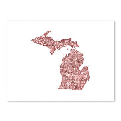 Americanflat CAPow Michigan 2015 Textual Art Michigan Wall Art, Orange Art Print, Orange Art, Contemporary Wall Art, Contemporary Wall, Wall Art Canvas, Feature Wall, Picture Wall, High Quality Art Prints