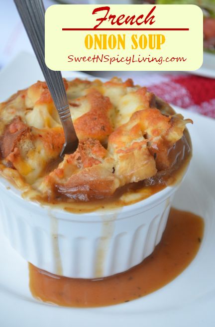 This French  Onion Soup has a nice sweet onion flavor from the slowly caramelized onion and top with nicely baked bread and melting cheese. French Onion Soup Small Batch, Small Batch Crockpot Recipes, Small Batch French Onion Soup, Small Batch Soup Recipes, French Onion Soup Crockpot, Small Batch Soup, Onion Soup Crockpot, Chicken Macaroni Soup, Small Batch Recipes