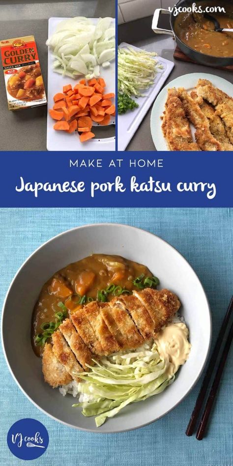 Pork Katsu Curry, Japanese Curry Sauce, Japanese Chicken Katsu, Pork Fillet Recipes, Pork Katsu, Katsu Curry Recipes, Japanese Meals, Golden Curry, Vj Cooks