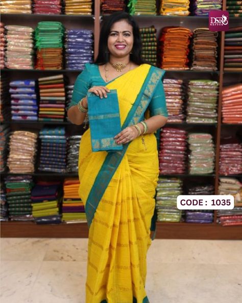 Traditional Madurai sungudi cotton in belthari weaving - horizontal zari strips weaving saree @ 899+$ Sungudi cotton Saree 5.5 mtr Contrast belthari Sungudi Cotton blouse 1 mtr Note:1.sand stains are normal in sungudi cotton as they are dried on river sand after dyeing 2.small smudges are not considered as stains as these are purely handmade 3. zari line marks are not considered damage as they are caused due to startching & ironing(after washing zari line marks will relax) Booking Shalini - ... Trendy Sarees, Madurai, Cotton Blouse, Cotton Blouses, Cotton Saree, Weaving, Saree, Dye, Quick Saves