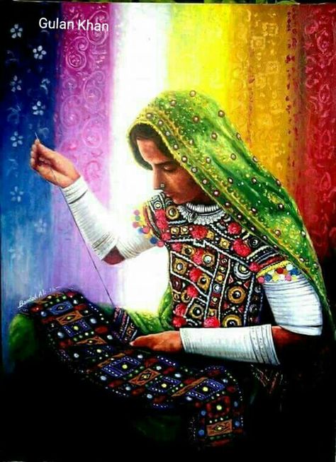 Awesome view of beautiful photography of Sindhi cultural portrait beauty of great Sindh Pakistan Sindhi Culture Painting, Sindhi Culture Art, Pakistani Handicrafts, Painting Ideas Indian, Sindhi Culture, Truck Art Pakistan, Spatula Painting, Rajasthani Culture, Art Competition Ideas