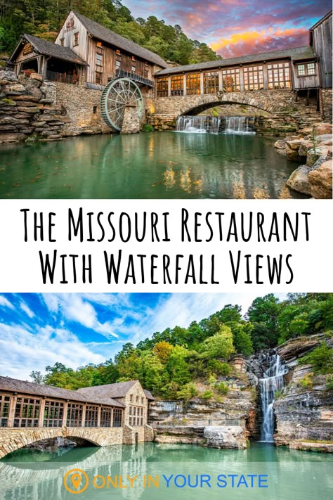 For a magical, romantic dining experience, head to this Missouri restaurant with beautiful waterfall views. They're some of the best views in Missouri and the food is just as amazing. Located at the Dogwood Canyon nature reserve, you will never forget a meal here. Romantic Getaways In Missouri, Dogwood Canyon Missouri, 4h Activity Ideas, Missouri Vacation Ideas, Branson Missouri Vacation Things To Do, Ozarks Vacation, Warrensburg Missouri, Things To Do In Missouri, Branson Missouri Vacation