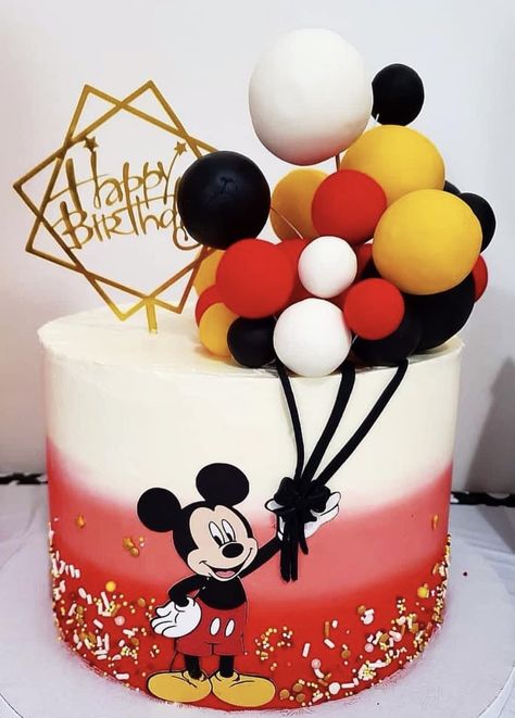 Tort Mickey Mouse, Tarta Mickey Mouse, Mickey And Mini Mouse, Bolo Do Mickey Mouse, Mickey Birthday Cakes, Fondant Cake Tutorial, Cake Designs For Boy, Mickey Cake, Mickey 1st Birthdays