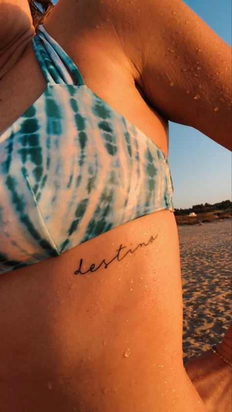 Tattoos In Portuguese, Portuguese Tattoos For Women, Womens Rib Tattoo, Destiny Tattoo Ideas, Portuguese Tattoo, Destiny Tattoo, Tattoo Fairy, Small Rib Tattoos, Tiny Wrist Tattoos