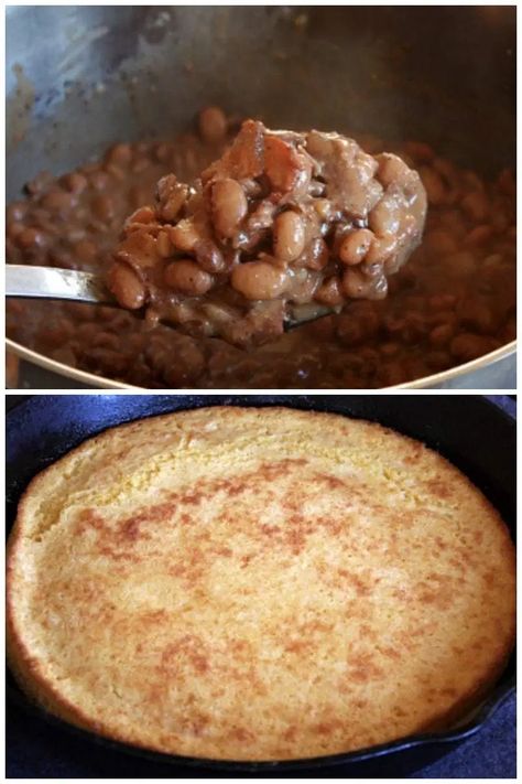 Cornbread Pioneer Woman, Beans And Cornbread Recipe, Cornbread Recipe Pioneer Woman, Beans Cornbread, Easy Beans, Cooking Soul Food, Beans And Cornbread, Cornbread Recipe Sweet, Cornbread Recipes