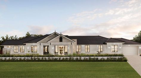 Acerage Homes, Master Suite Layout, Hampton Manor, Single Storey House Plans, Mcdonald Jones Homes, Classic Facade, Box Hill, Country Manor, Country House Design