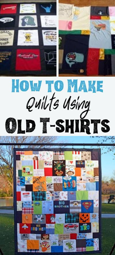 How To Make Quilts Using Old T-shirts - Keepsake quilts and upcycled quilts are easy to make with these tutorials, patterns and ideas. Tshirt Quilt Diy, T-shirt Quilts, Tshirt Quilt Pattern, Tee Shirt Quilt, Quilt Modernen, T Shirt Quilt, Tshirt Quilt, Quilt Tutorial, Memory Quilt