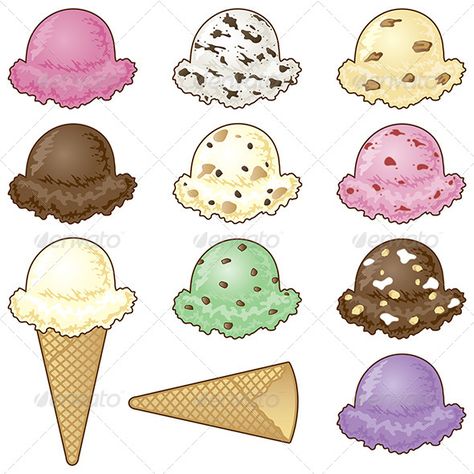 Vector Hand Scooped Ice Cream Set Scooped Ice Cream, Ice Cream Social Invitations, Cone Template, Ice Cream Games, Ice Cream Menu, Classroom Boards, Vip Kid, Pola Kotak, Student Rewards