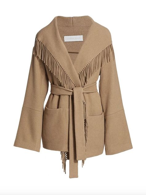 12 Best Fringe Jackets to Wear Fall 2021 Fringe Coats, Wool Blend Jacket, Fringe Jacket, Belted Jacket, Jonathan Simkhai, Wool Blend Coat, Neutral Fashion, Knit Jacket, Coat Fashion