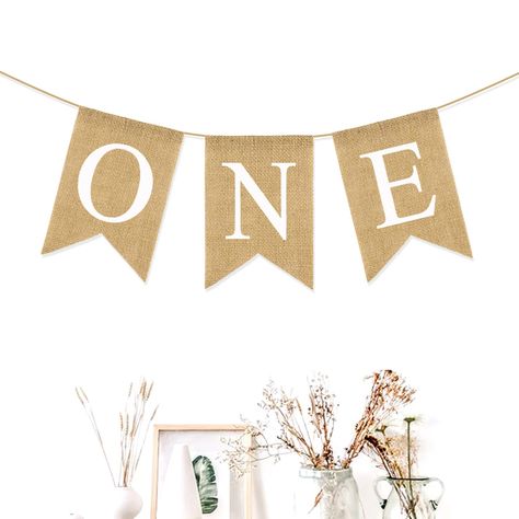 Birthday Flags, Birthday Photo Banner, Banner Birthday, Birthday Party Theme Decorations, First Birthday Party Themes, First Birthday Decorations, First Birthday Banners, Party Toys, Rustic Theme