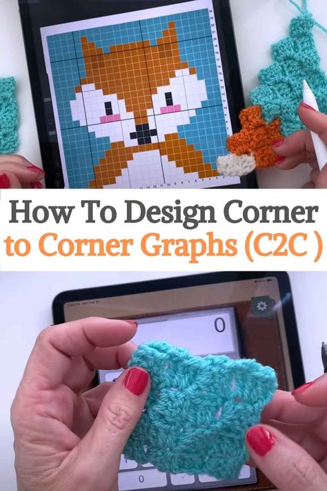 The creator was asked how to make a video about drawing corner-to-corner (c2c) graphics and specifically how she uses her iPad to do it. So here is a video of the process of it as well as the basics on how to easily measure to create your own c2c patterns. She explains that this is a very personal method, so you can try if it works for you, otherwise don't feel bad, everyone can have their method, there is no right or wrong method, so try and personalize the method until you make... How To Make A C2c Graph, C2c Tutorial Crochet Videos, Drawing Corner, C2c Patterns, C2c Crochet Pattern Free, Crochet Graph, Free Chart, Right Or Wrong, Corner To Corner