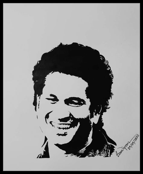 Here I present a new stencil of the little master Sachin Tendulkar Sachin Tendulkar Stencil Art, Sachin Tendulkar Drawing, Stencil Drawing, Anatomical Heart Tattoo, Face Stencils, Portraits Drawing, Celebrity Portraits Drawing, Ktm Rc, Shiva Tattoo Design