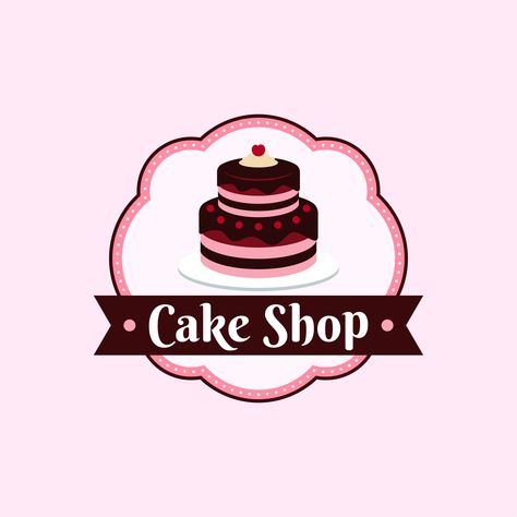 Logo Cake Shop, Cake Bakery Shop, Cake Shop Logo, Logo Cake, Cake Vector, Cake Bakery, Cake Accessories, Cake Logo, Sweet Cake