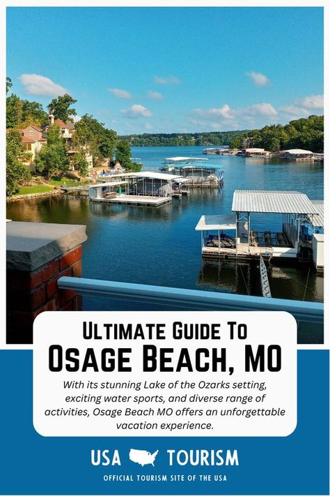 Osage Beach MO is a hidden gem in the heart of Missouri, offering visitors a unique blend of natural beauty, outdoor adventure, and modern amenities. This ultimate guide will provide you with everything you need to know to plan the perfect trip to this charming lakeside destination. Osage Beach Missouri Things To Do, Osage Beach Missouri, Lake Of The Ozarks Missouri, Usa Tourism, Missouri Travel, Ozarks Missouri, Vacay Ideas, Lake Ozark, Osage Beach