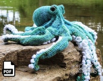 Crafty Intentions Realistic Octopus Crochet Pattern Crochet Reversible Octopus, Crafty Intentions, Crochet Reversible, Reversible Octopus, Octopus Crochet, Octopus Crochet Pattern, Confection Au Crochet, Crochet Octopus, Crochet Motifs